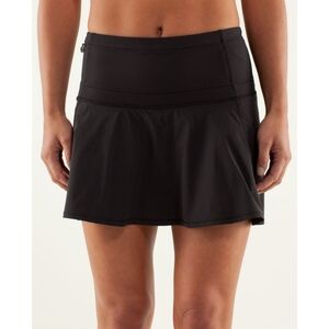 LULULEMON Hot Hitter Skirt Black Tennis Preppy Power Luxtreme Size 4